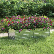 Letto Rialzato Giardino 160x80x45 cm in Acciaio Zincato Argento 316884