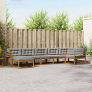 Set di divani da esterno 7 pcs Grigio Naturale e Chiaro
