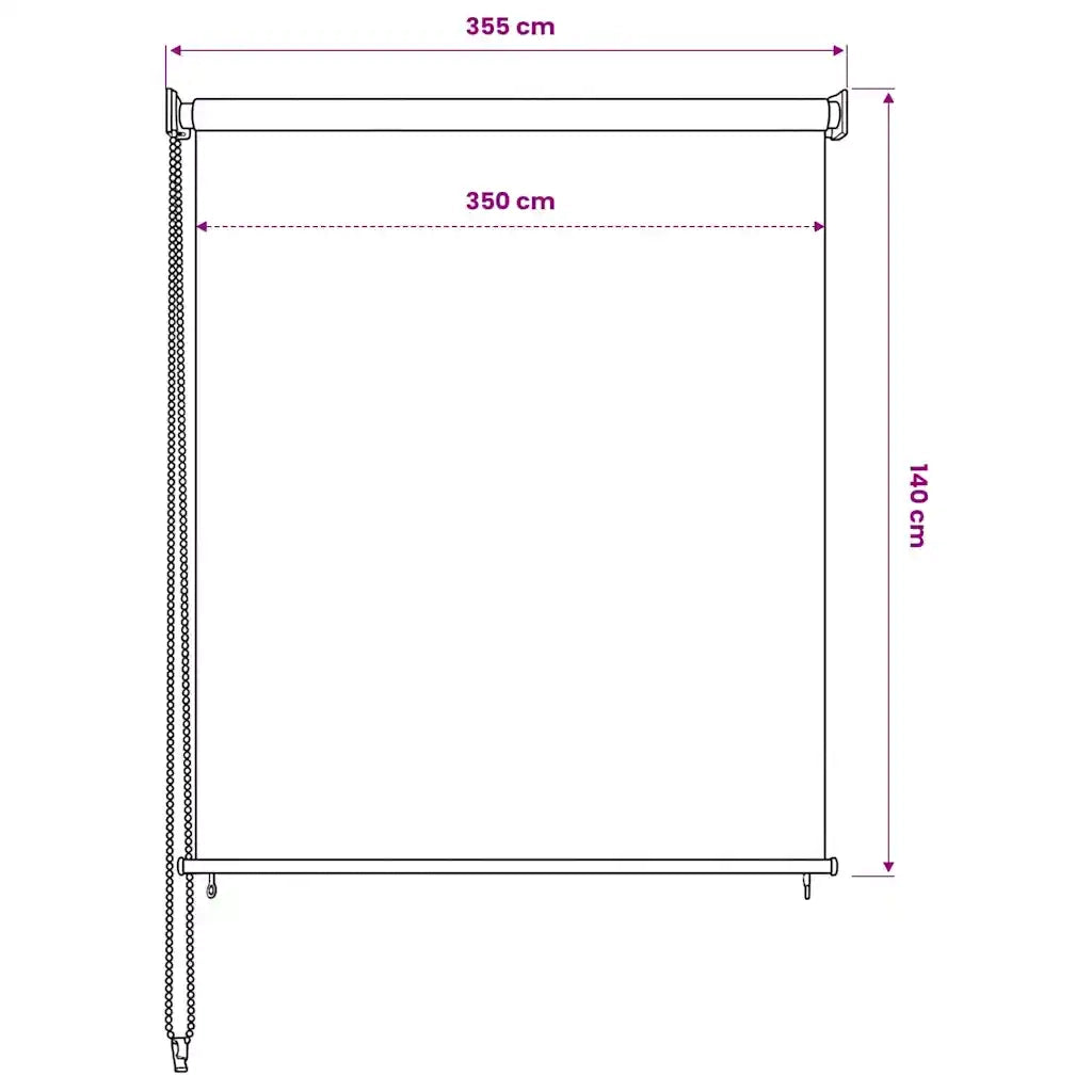 Tenda a Rullo per Esterni 355(L)x140(A) cm Beige 43425