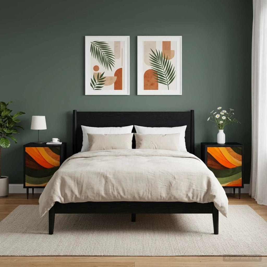 Armadio da Notte BONN 2 pz Rovere Nero 36 x 33 x 51 cm 8007254