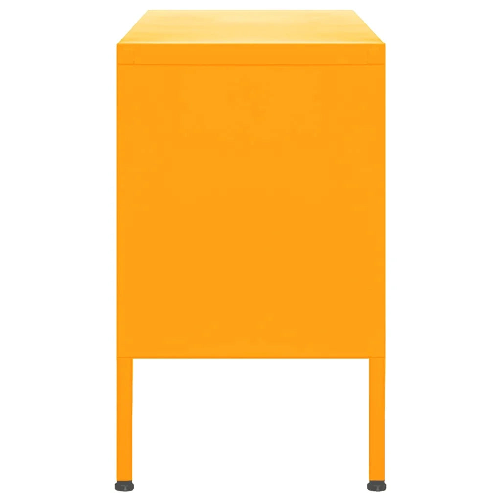 Mobile TV multimediale scaffale TV mobile TV sala da pranzo soggiorno camera da letto giallo senape 105 x 35 x 50 cm acciaio giallo 02_0027658