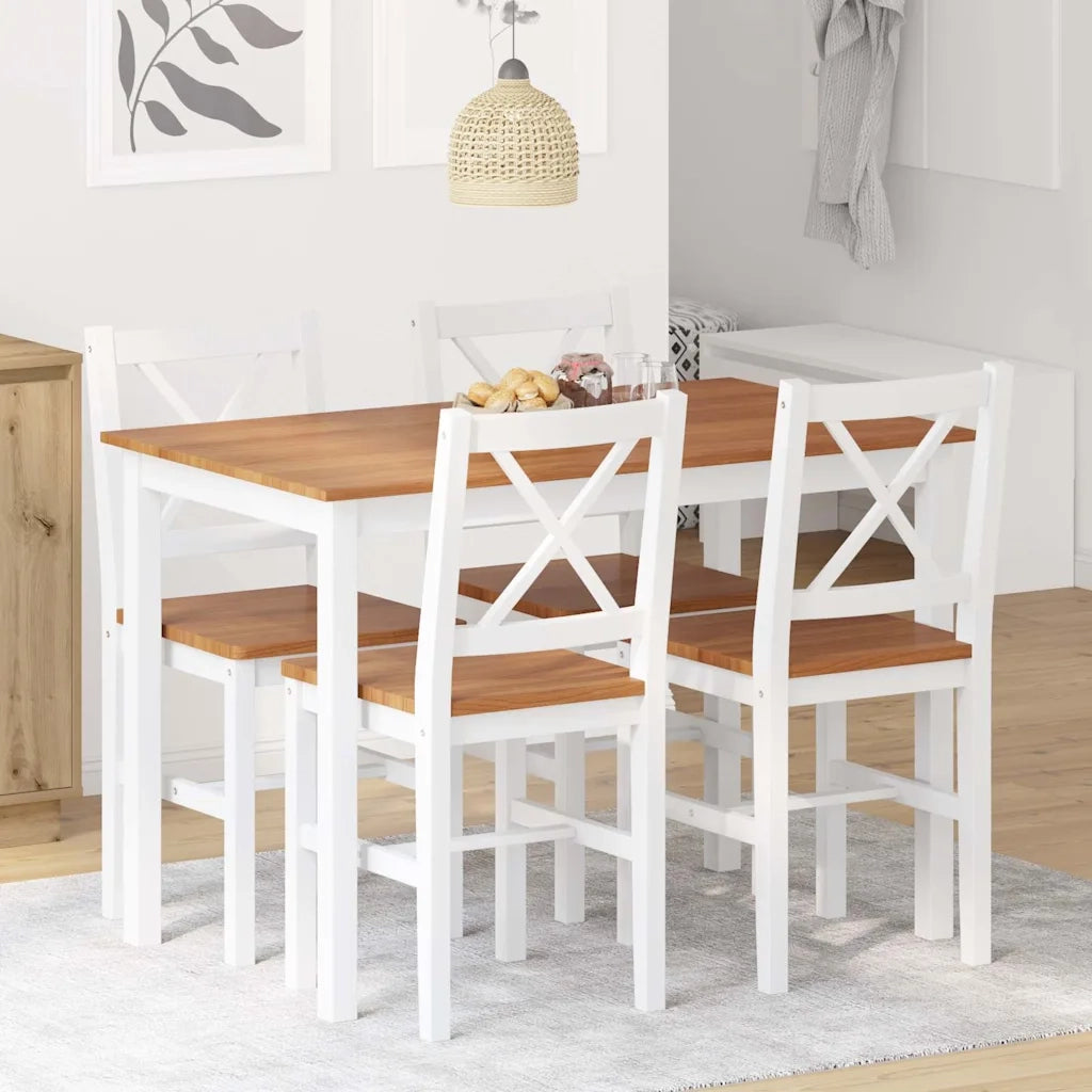 Set da Pranzo 5 pz Marrone e Bianco cod mxl 13834