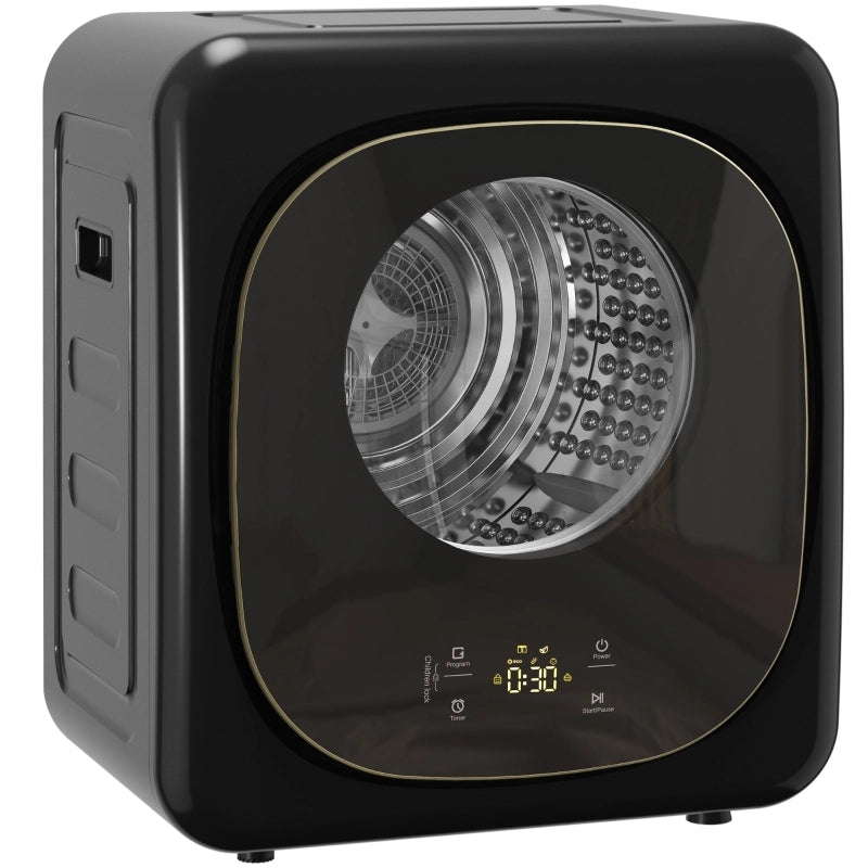 ASCIUGATRICE a pompa di calore compatta, 4 kg, nera, con display touch