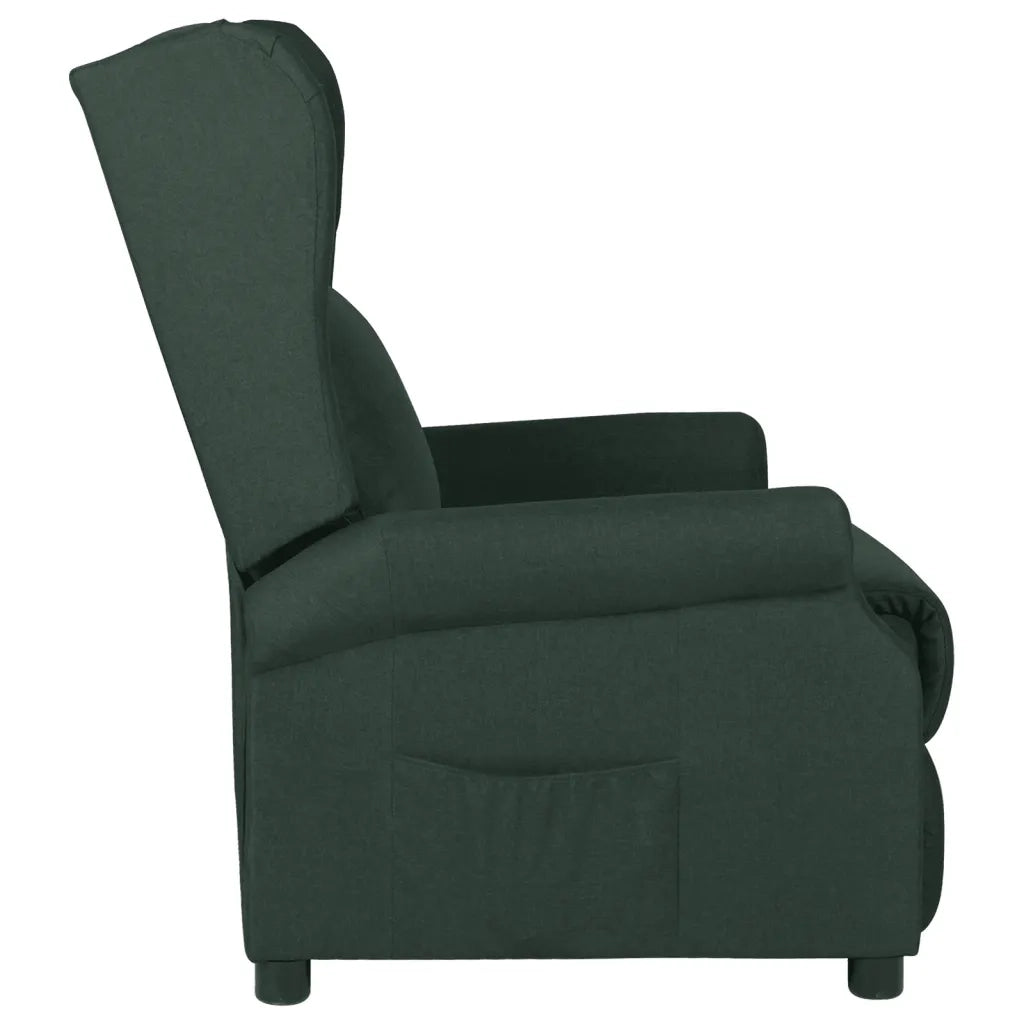 Divano Sedia-Poltrona Reclinabile in Tessuto Verde Scuro 881705
