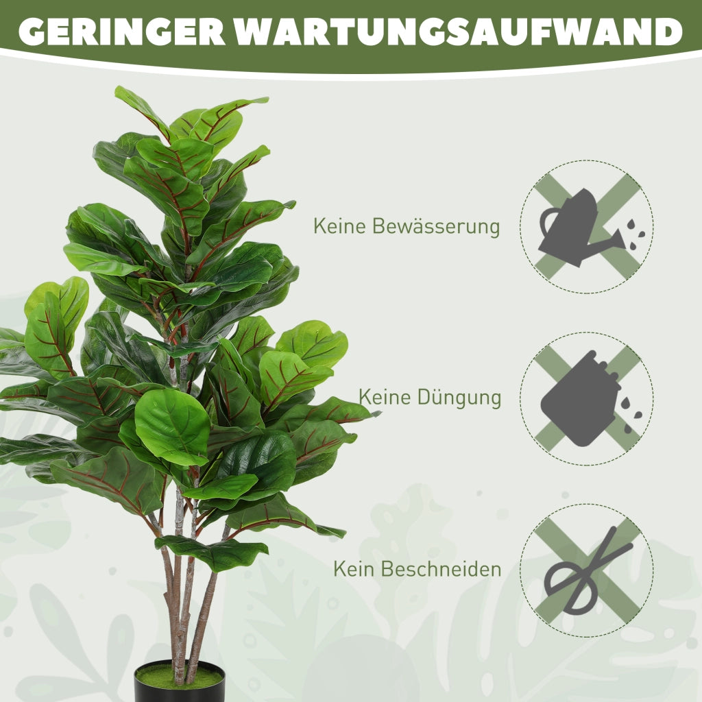 Ficus Lyrata artificiale 110cm ¨C zephmum ¨C pianta finta in vaso decorazione