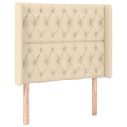 Testiera | Testata ad Orecchio Crema 93x16x118/128 cm in Tessuto