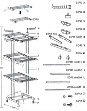 Wastoren con stendardo per abbigliamento - 3 livelli di assestamento pieghevole - 6 pannelli laterali pieghevoli - 126 x 50 x 170 cm