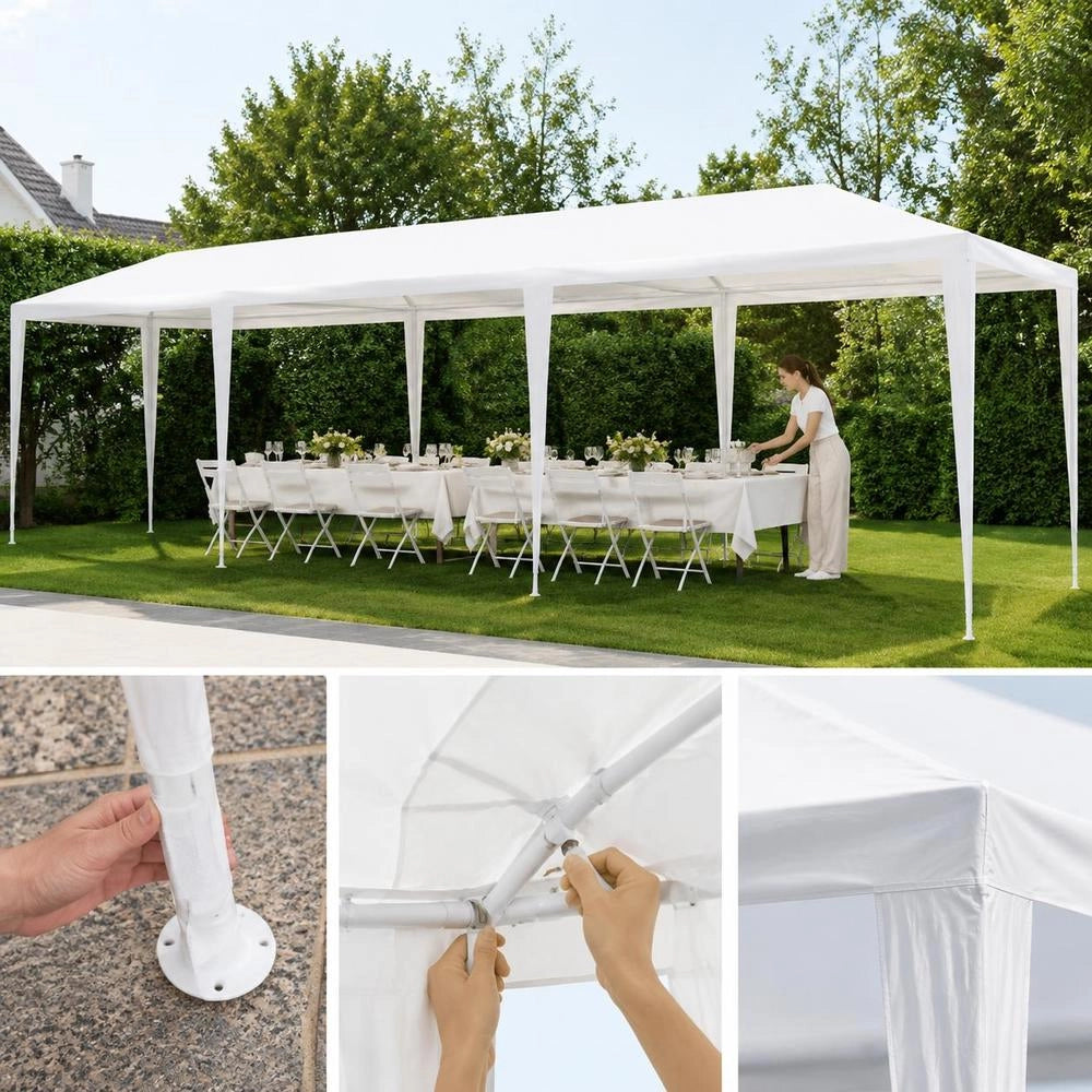 Party Tent 3x9 M PE White