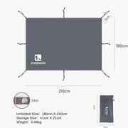 Tela di tenda multifunzionale - Impermeabile e resistente - 1 pezzo - Grigio - 180 x 210 cm