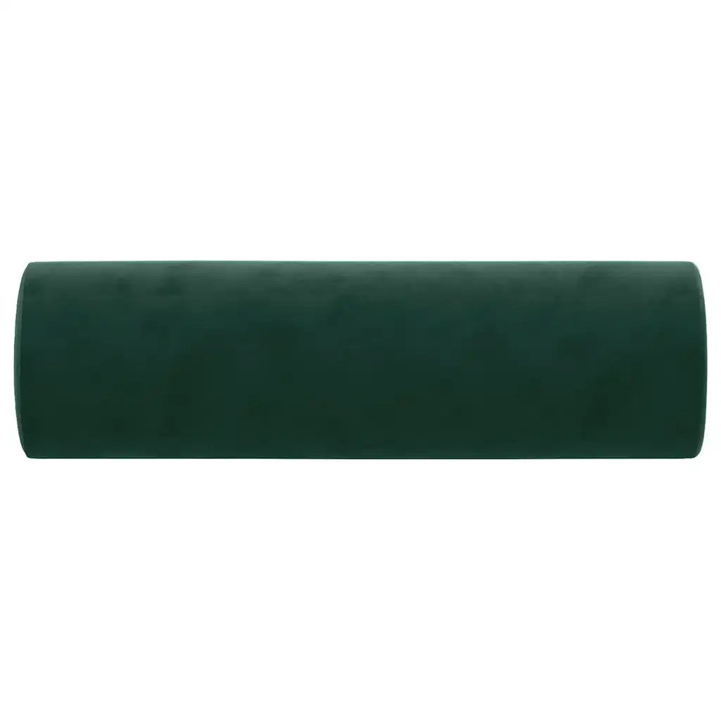 Cuscini Decorativi 2 pz Verde Scuro Ø15x50 cm in Velluto 349511