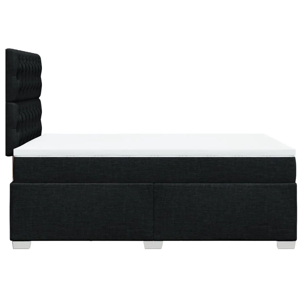 Giroletto a Molle con Materasso Nero 120x200 cm in Tessuto 3290464