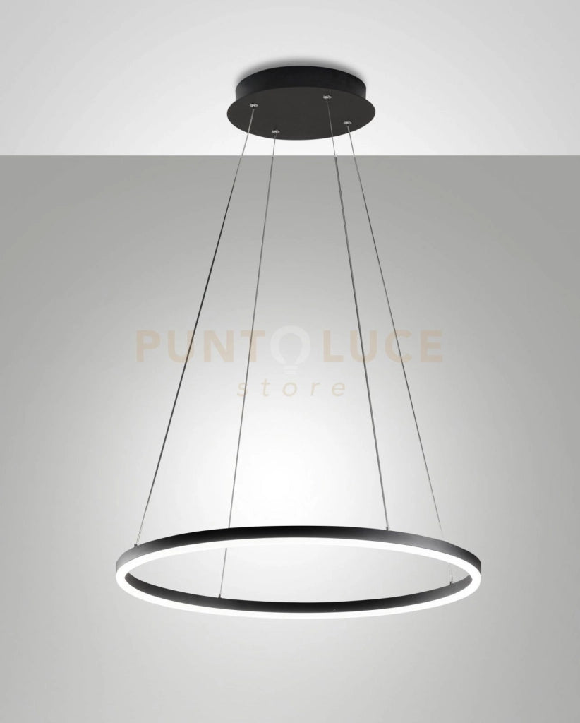 LEO SOSPENSIONE NERA A LED 36W 3000K 3780LM D.60CM DIMMERABILE DALI