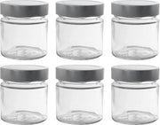 Set di 6 contenitori per erbe 212 ml profondo argento con coperchio - contenitori per conserva vasi per conserva con tappo