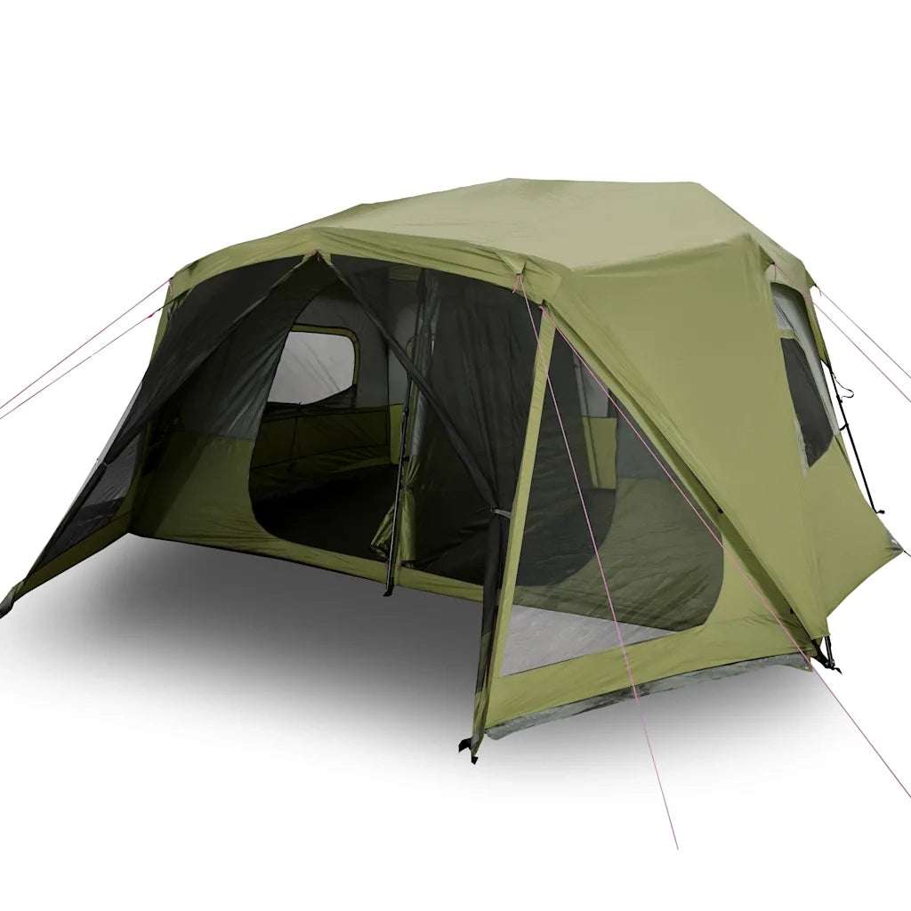 Tenda Campeggio 10 Persone Verde Rilascio Rapido Impermeabile 94290
