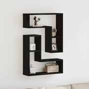 Scaffale da parete 2 pcs Rovere Nero 50 x 15 x 85 cm 862651