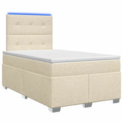 Letto box spring con materasso Crema 120 x 200 cm Tessuto 3454850