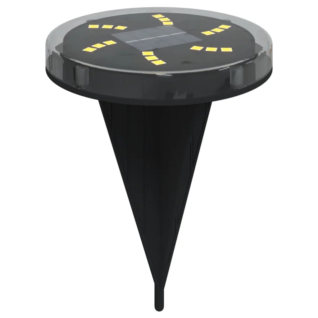 Set di 4 luci solari da giardino accessori per illuminazione da esterno 11 x 13 cm plastica nera 02_0056667