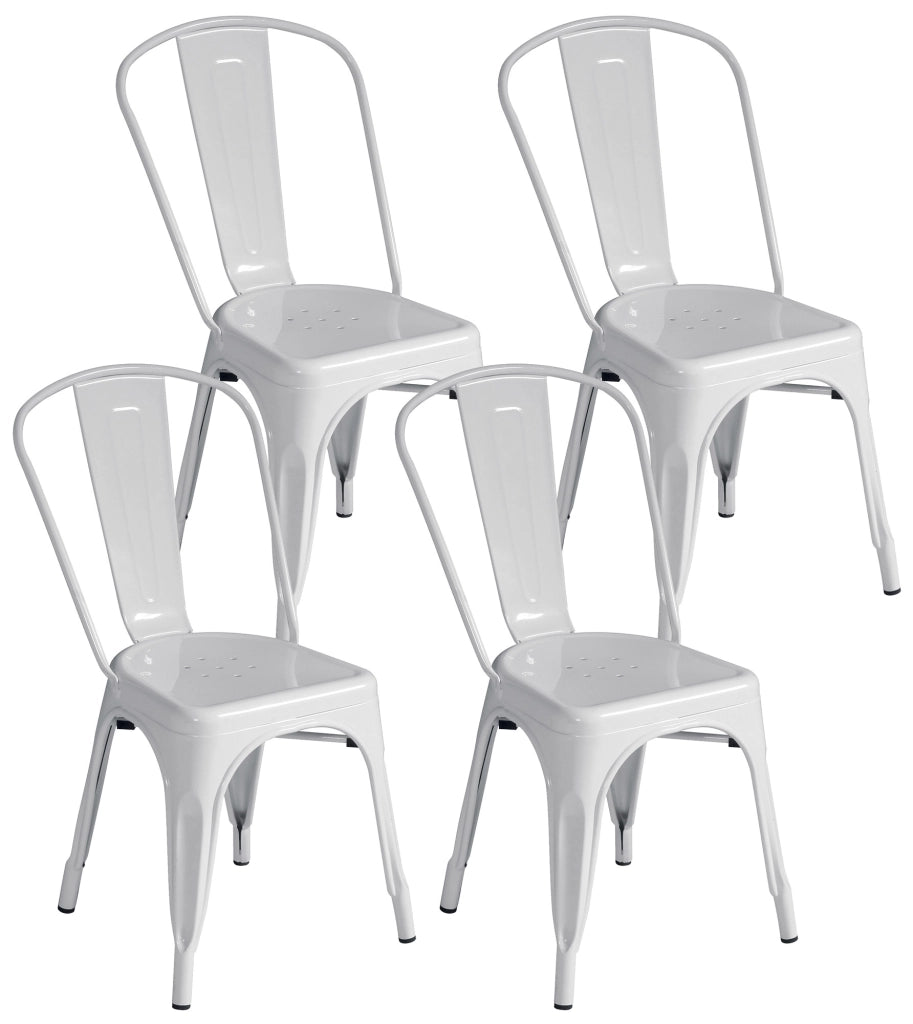 Sedia da Giardino 43x53x86 cm in Lamiera Avorio