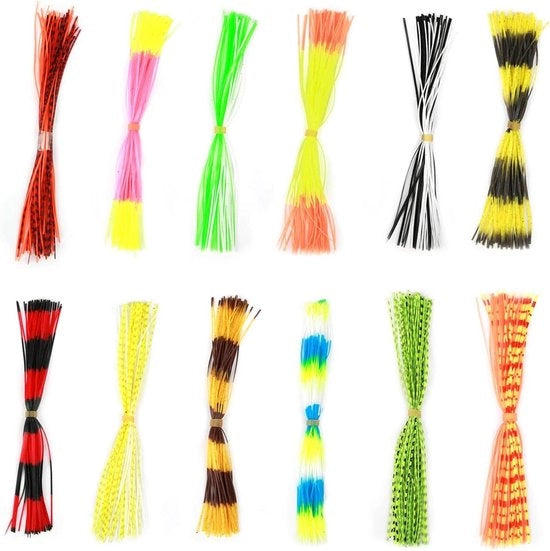 Accessori per la pesca DIY - Jig Skirts in silicone - 600 fili - Accessori per la pesca per la preparazione di lembi di mosca.