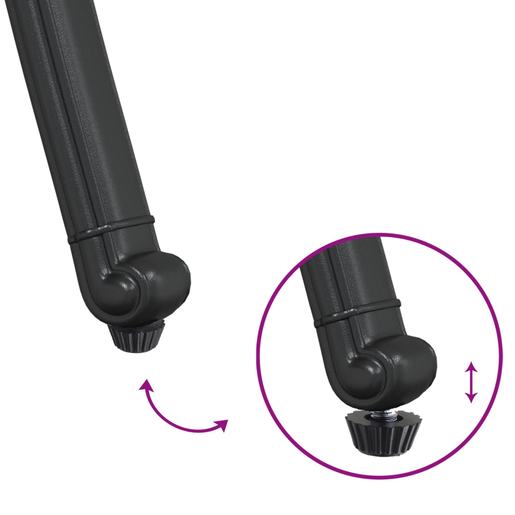 Set di 2 sedie da giardino  in alluminio nero