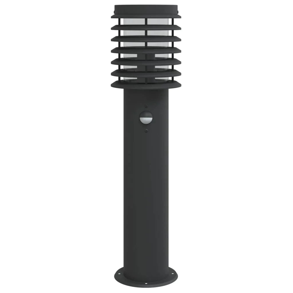 Lampada da terra per esterno con sensore 60 cm acciaio inox nero 02_0042523