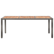 Set da Pranzo da Giardino 9 pz con Cuscini in Polyrattan Grigio 46083