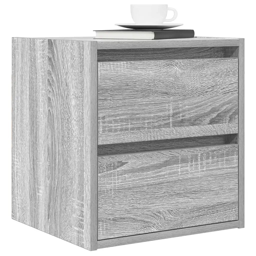 Comodino a Muro Grigio Sonoma 38x34x40 cm 861257