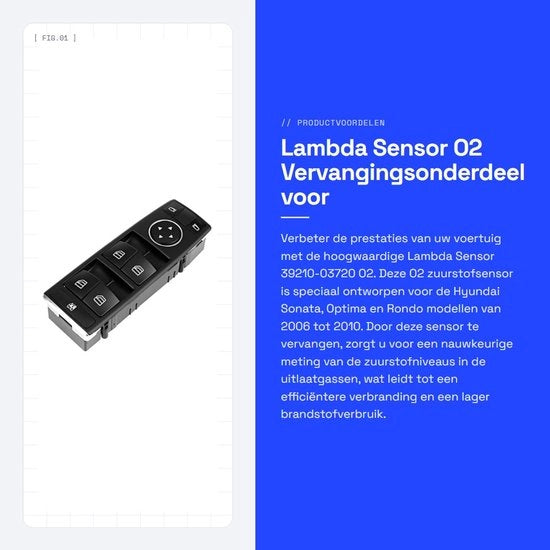 Sensore di Lambda O2 - Ricambio per Hyundai - Compatibile con Sonata Optima e Rondo - 2006 a 2010 - affidabile e Preciso -