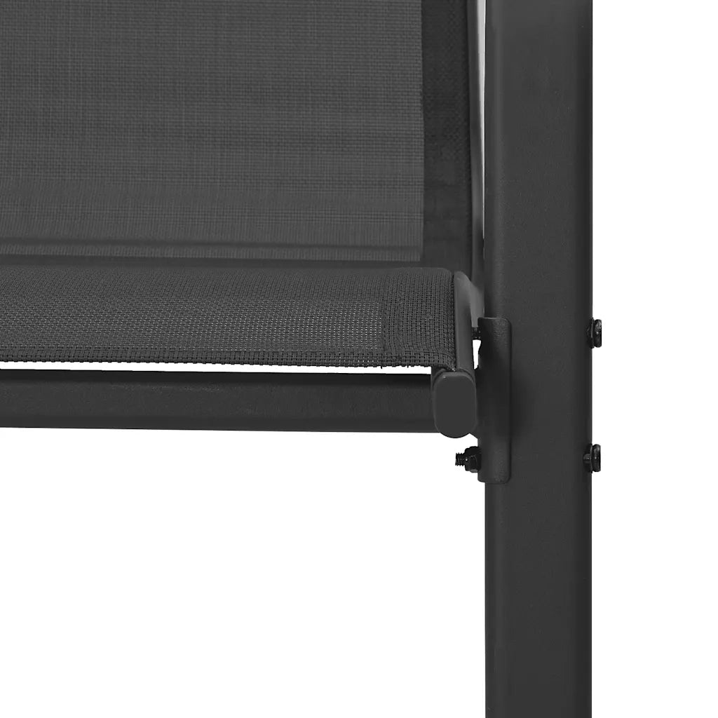 Sedie da Giardino Impilabili 4 pz in Tessuto Textilene Nero 318780