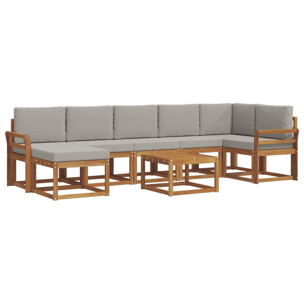 Set di divani da esterno 8 pcs Grigio Naturale e Chiaro 3366744