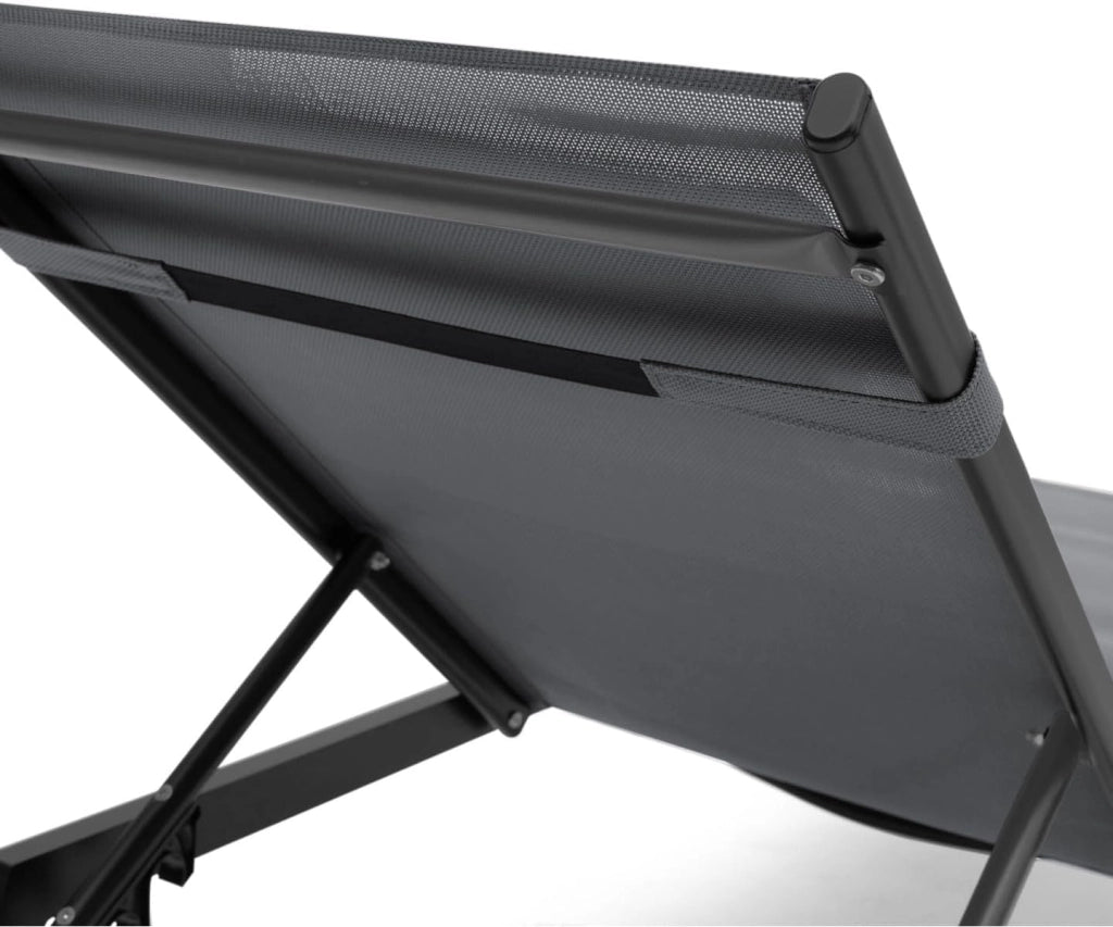 Set di 2 lettini da Giardino reclinabili in Alluminio Sintra Grigio Antracite e Nero