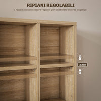 Mobile Porta CD 89x20x130.5 cm con Ripiani Regolabili per 456 CD o 336 DVD 24 Scomparti in Legno