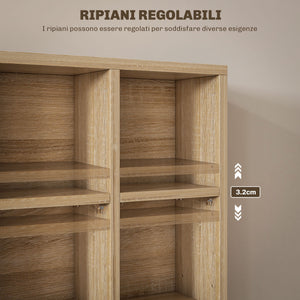 Mobile Porta CD 89x20x130.5 cm con Ripiani Regolabili per 456 CD o 336 DVD 24 Scomparti in Legno