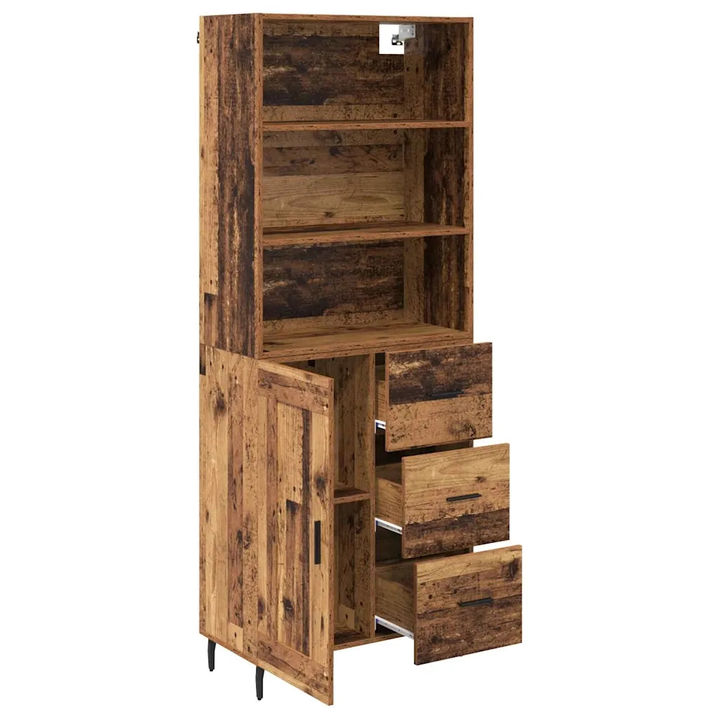 Credenza con Cassetto-Buffet-Armadio da cucina Legno vecchio 69,5 x 34 x 180 cm 639024