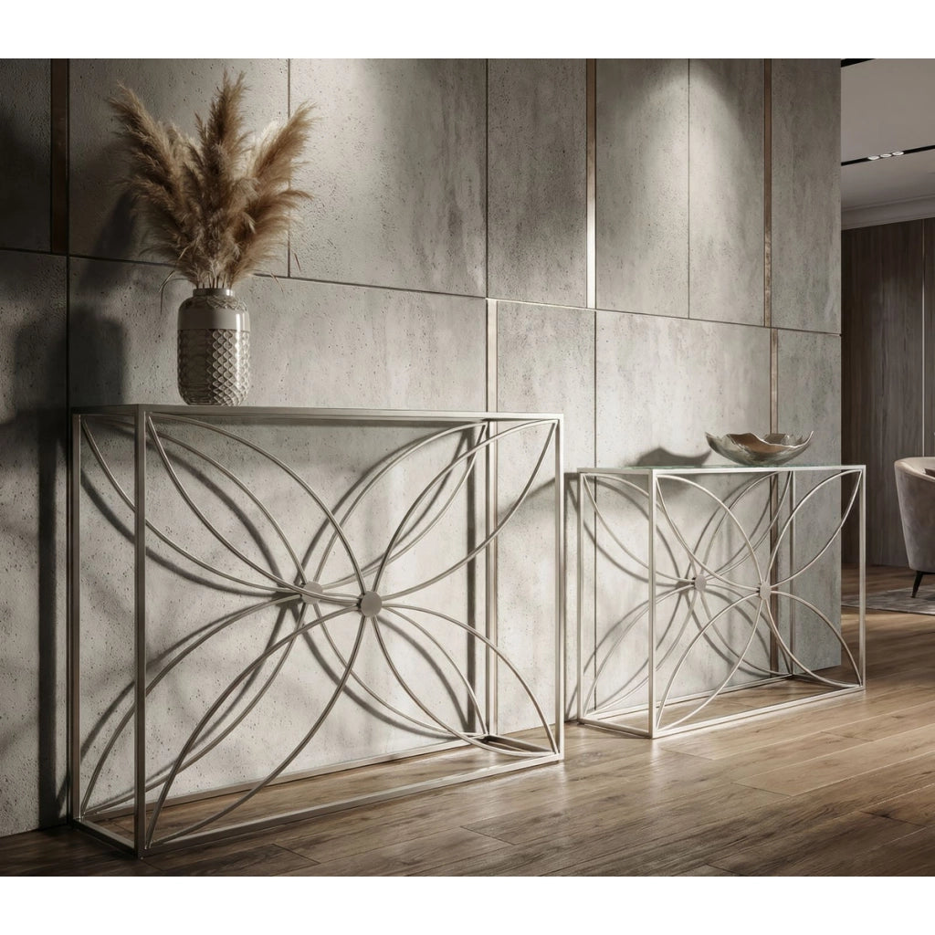 Set di due consolle Paradise con decori floreali