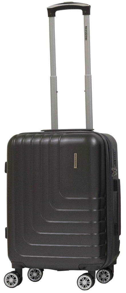 Set 2 Valigie Trolley Rigide in ABS 4 Ruote TSA Ravizzoni Titanio Grigie