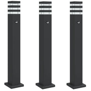 Lampade da terra per esterno con sensore 3 pz 80 cm alluminio nero 02_0042566