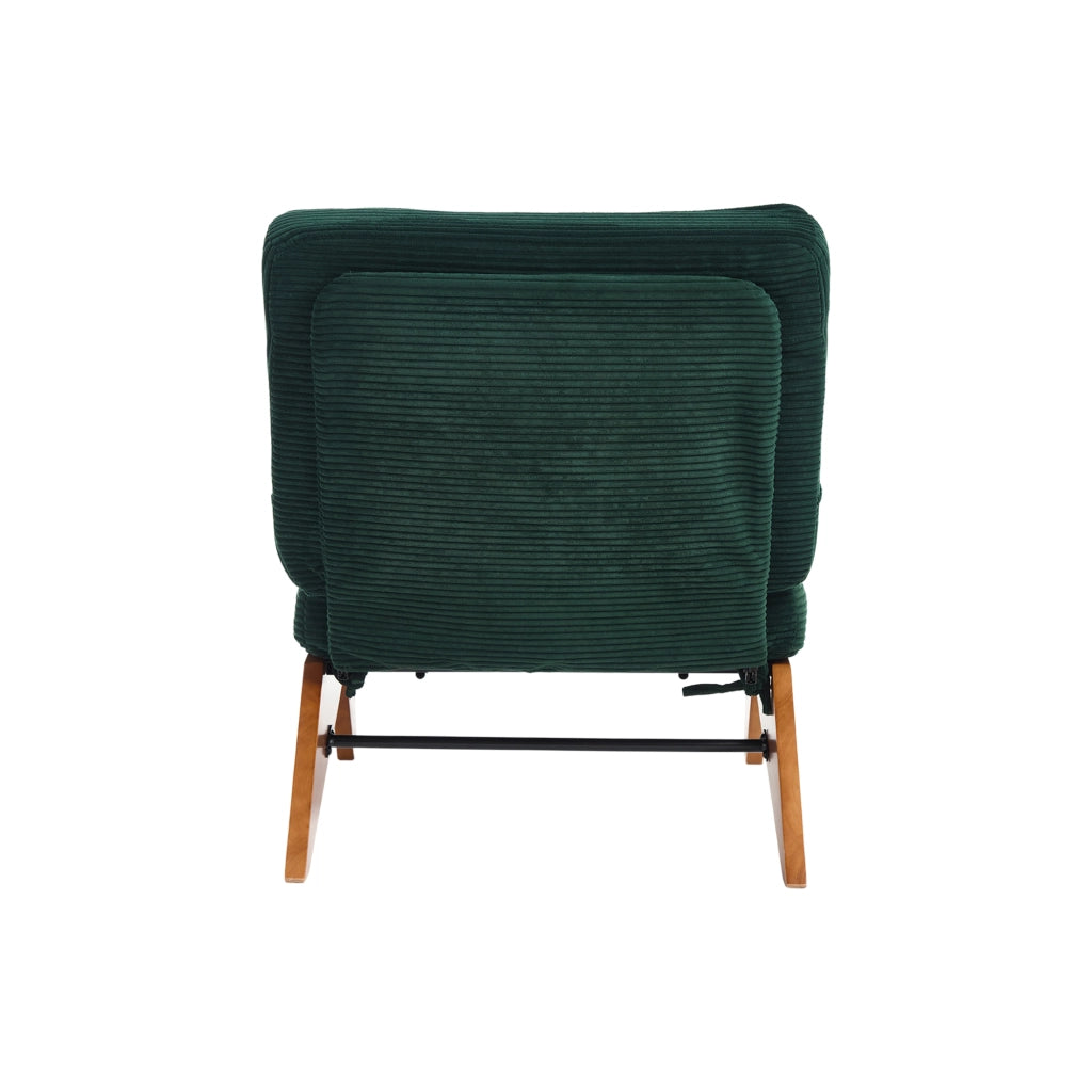 Poltrona Lounge Reclinabile con Poggiapiedi ¨C MINIMAL ¨C Tessuto, Cuscino Lombare, Gambe in Legno