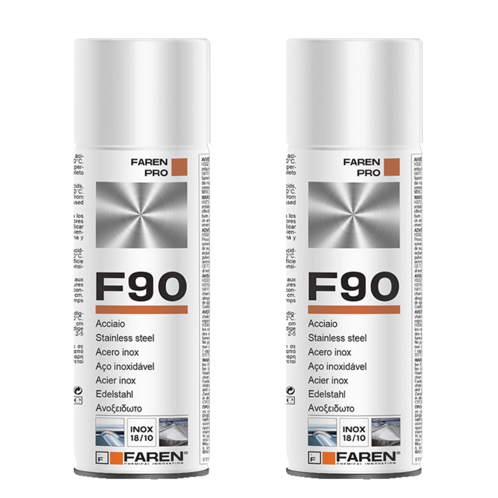 Faren f90 acciaio inox spray per trattamento metalli anticorrosivo 400 ml 2 pezzi