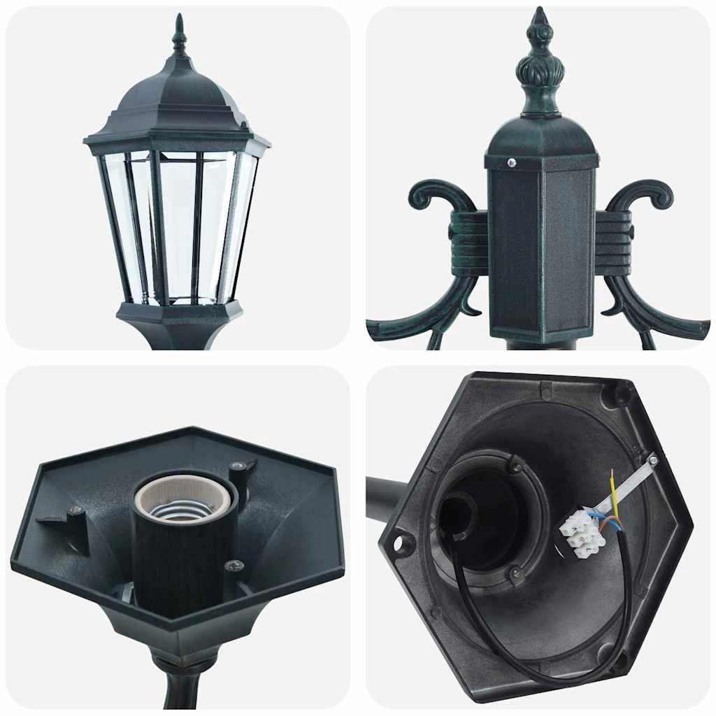 Lampada da giardino vintage in alluminio spazzolato 68 x 20 x 235 cm design senza tempo atmosfera accogliente alluminio verde 02_0058416