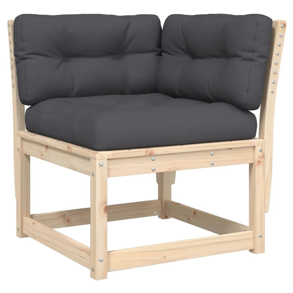 Set Salotto Giardino 7 pz Cuscini Antracite Legno Massello Pinocod mxl 90362