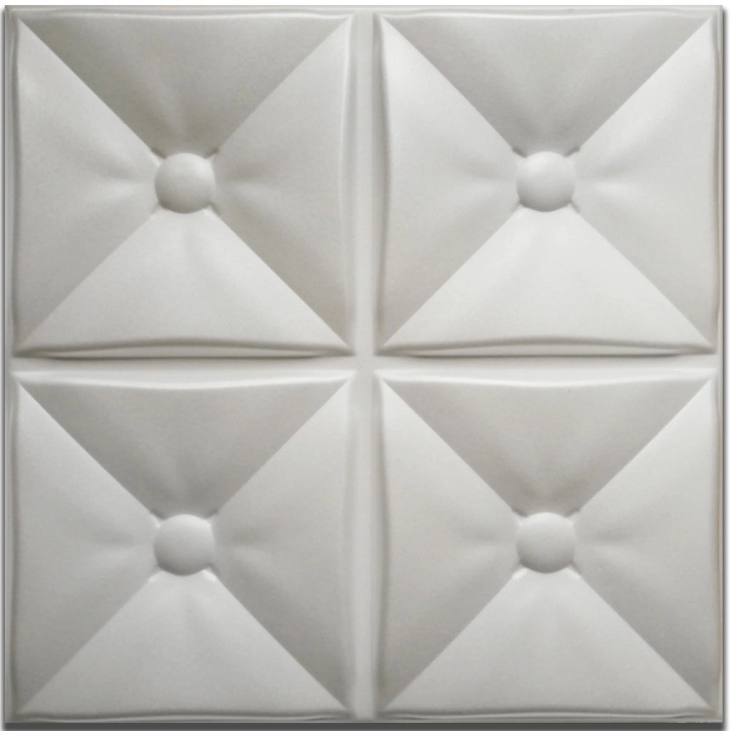 10/20mq di Pannelli in XPS (polistirene compatto) 3D a soffitto o Parete 50x50x2cm Bianchi 4 modelli - 20mq di cuscini
