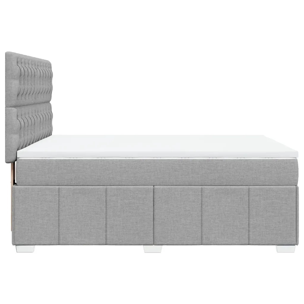 Giroletto a Molle con Materasso Grigio Chiaro 160x200cm Tessuto