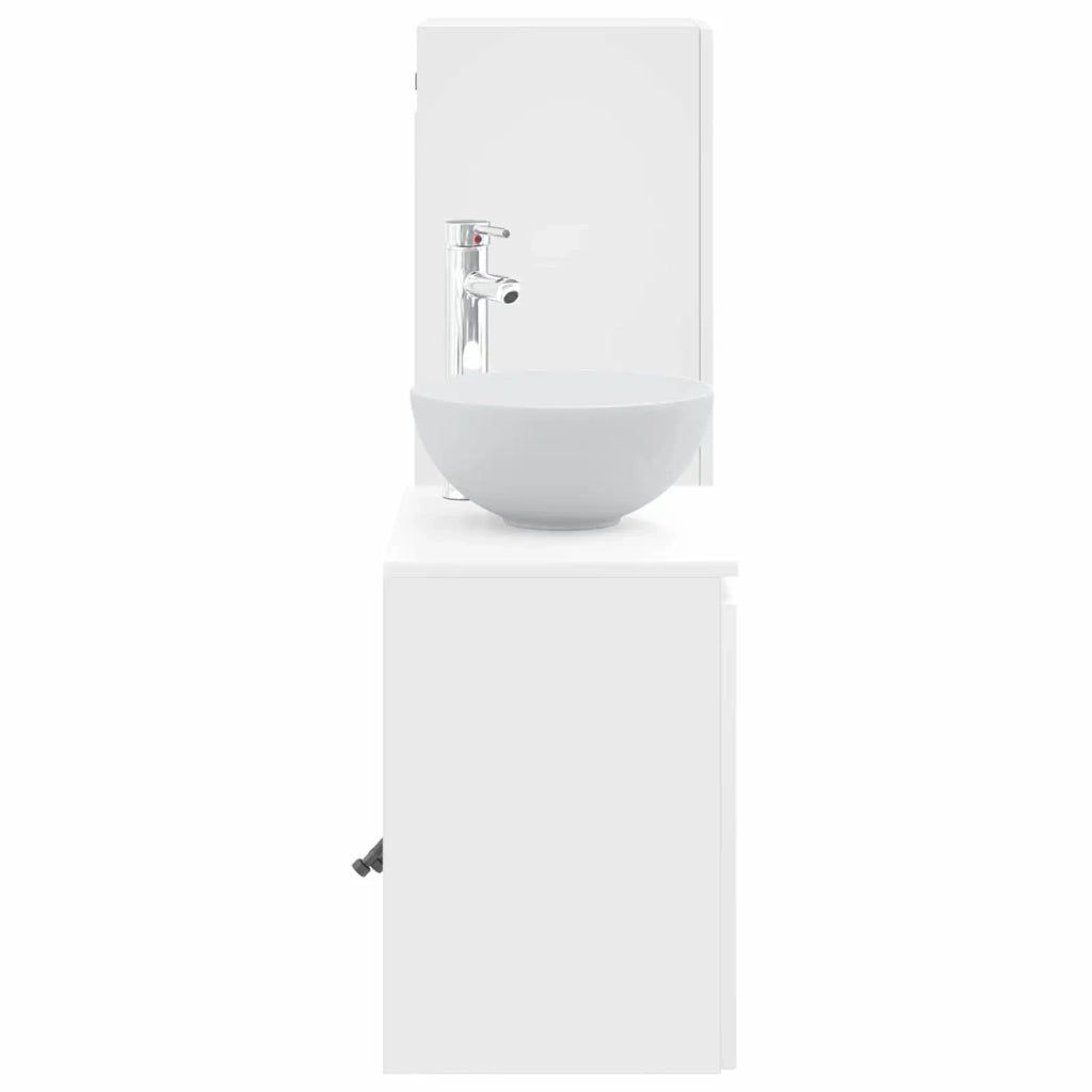 Set di mobili per il bagno 2 pz Bianco Lucido 3406117