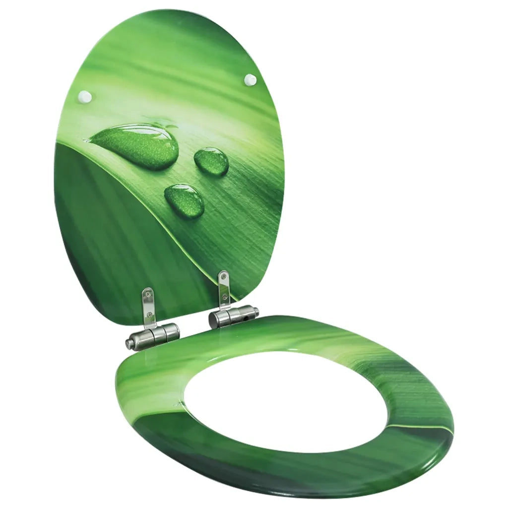 Tavoletta WC Coperchio Chiusura Morbida MDF Verde Goccia Acqua cod mxl 41870