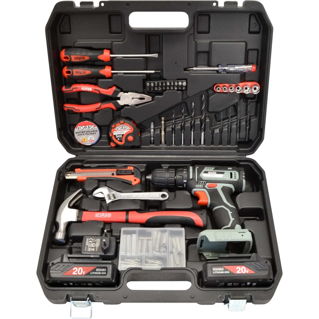 Kit Trapano Avvitatore 2 Batterie 20V + 127 Accessori