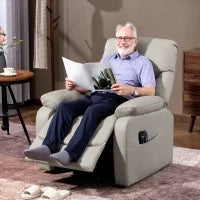 Poltrona alza persona elettrica con funzione massaggio e riscaldamento, 89 x 94,5 x 103 cm, Grigio