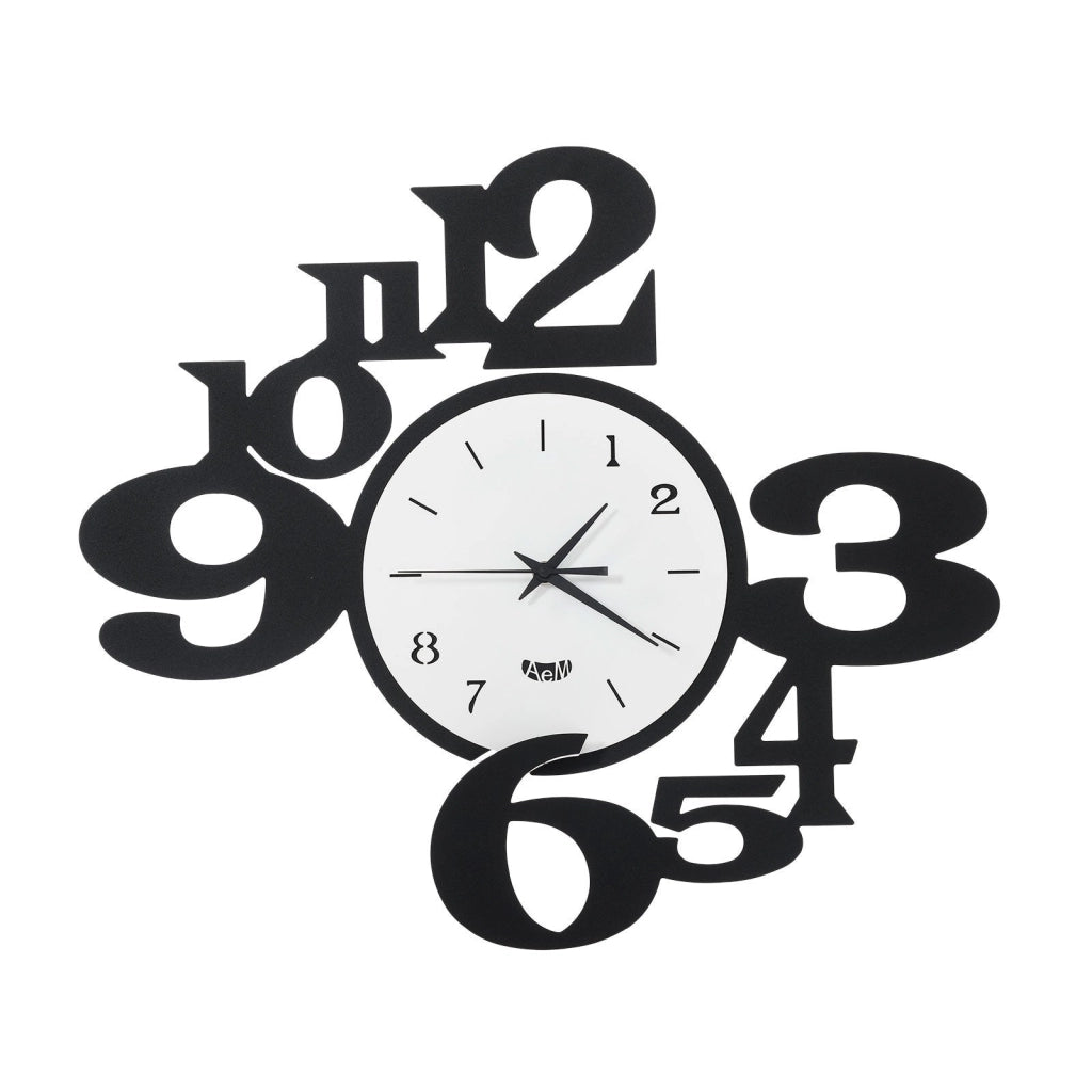 Orologio da parete di design a chiasmo King Nero e Bianco
