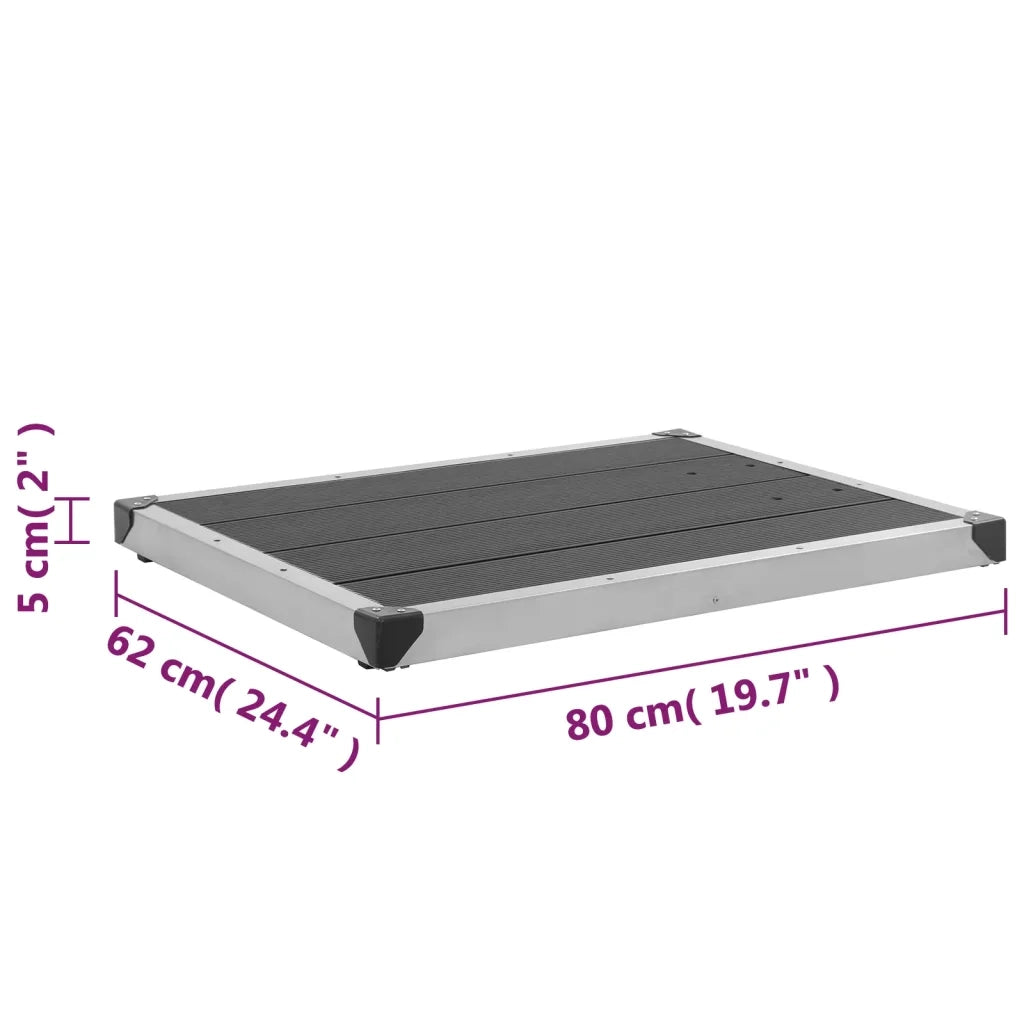 Piatto Doccia da Esterni in WPC e Acciaio Inox 80x62 cm Grigio CFW3376437
