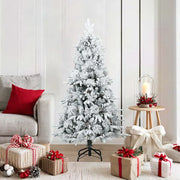 Albero di Natale Artificiale Snodato Foderato di Neve Bianco 42019307